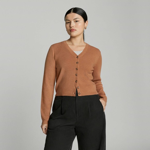 Everlane Sweaters - New Everlane Lux Merino Cardigan Tawny Brown Medium Wool Yak